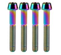 Wanyifa Titanium Ti M6 x 10 16 18 20 25 30 35 40 45 50 55 60 65mm Allen Hex Screw Socket Cap Tapered Bolt pack of 4 (M6X40mm, Rainbow)