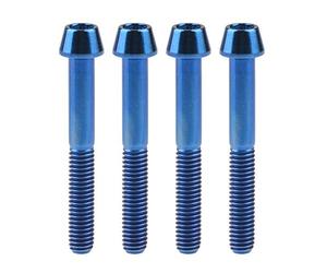 Wanyifa Titanium Ti M6 x 10 16 18 20 25 30 35 40 45 50 55 60 65mm Allen Hex Screw Socket Cap Tapered Bolt pack of 4 (M6X45mm, Blue)