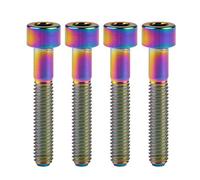 Wanyifa Titanium Ti M6x10 15 18 20 25 30 35 40 45 50 55 60 65mm Socket Allen Hex Bolt Pack of 4 (M6x30mm, Ranibow)