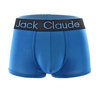 WANYING Men's Milk Silk Boxer Brief Hipster Mid Rise Trunks Underwear High Elastic Soft Breathable Basic - Plain Blue Size M