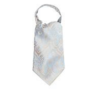 WANYING Men's Retro Ascot Ties Cravat Ties Ascot Neckties Chic for Gentleman - Gold & Light Blue & White