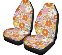 Wanyint Abstract Hippie Floral Print Car Seat Cover - Non-Slip Vehicle Interior Cover Protector for SUV, Truck, Van, Sedan