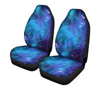 Wanyint Blue Galaxy Star Sky Print Universal Auto Car Front Seat Covers,Nebula Space Bucket Seats Protector Fit for Car,SUV Sedan,Truck