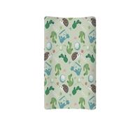 Wanyint Cactus Print Changing Pad Covers,Cradle Sheets-Unisex Organic Cotton Changing Pad Cover-Fit 32"x16" Contoured Changing Pad-Cozy,Comfy & Washable