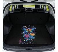 Wanyint Car Boot Liner for SUV, Anti-Slip Cargo Mat Car Boot Protection Dust-proof Dog Seat Cover Fit for SUV, Sedan, Truck, 29 x 39 Inches, Colorful Butterfly Rose Music