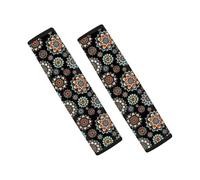 Wanyint Car Seat Belt Pads for Women Men Automobile Harness Pads for SUV Truck Vans Sedans Protect Shoulder Seat Belt Covers, 2 Pack, Boho Mandala Floral Black