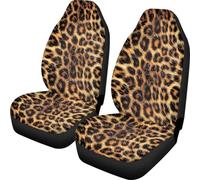 Wanyint Car Seat Cover for Women Men, Auto Seat Protector Accessories Decor Universal Fit Sedans SUV Trucks, Brown Fur Leopard Print