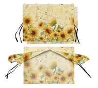 Wanyint Car Window Shade for Baby, Heat Block UV Protector Side Window Curtain for Pets, Double Opening Sun Shade Cover with Magnets Universal Fits, Sunflower Musical Notes