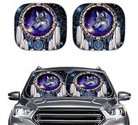 Wanyint Car Windshield Shades Wolf Starry Dream Catcher Print Blocks UV Rays Heat Sunshade, Car Accessories,Auto Front Side Window Visor Keeps Your Vehicle Cool