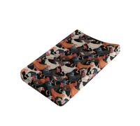 Wanyint Chicken Print Changing Pad Covers for Boys and Girls Neutral Unisex Fitted Changing Pad Covers Ultra Soft Breathable Boho Changing Pad Sheets