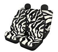 Wanyint Classic Zebra Animal Print Car Seat Covers Full Set for Front Back Seats, Non-Slip & Machine Washable SUV Truck Vans Sedans Seat Protector