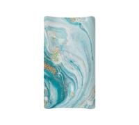 Wanyint Cyan Marbling Print Muslin Diaper Changing Table Pad Cover,Stretchy Changing Pad Covers Diaper Table Mat Cover,Change Table Cover Sheets for 32''x16 Pad