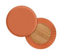 Wanyint Dark Orange Print Stool Covers Round Super Breathable Bar Stool Cover Vanity Seat Cushion -14-16 Inch Saddle Stool Cover for 2 Count Chair