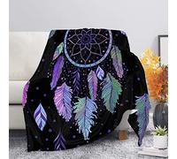 Wanyint Dream Catcher Throw Blanket Mandala Boho Feather Machine Washable Blanket for Sofa Couch Bed - Living Rooom Bedroom Accessories, All Season Plush Blankets