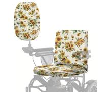 Wanyint Electric Scooter Cover Dustproof Electric Wheelchair Seat Protector Accessories with Elastic Band, Easy Clean Power Chair Seat Cover for Adults, Sunflower Bee Print