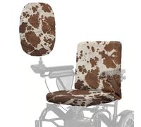 Wanyint Electric Scooter Cover Dustproof Electric Wheelchair Seat Protector Accessories with Elastic Band, Easy Clean Power Chair Seat Cover for Adults, Brown Beige Cow Print