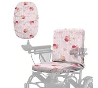 Wanyint Electric Scooter Cover Dustproof Electric Wheelchair Seat Protector Accessories with Elastic Band, Easy Clean Power Chair Seat Cover for Adults, Pink Rose Bow Stripe