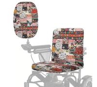 Wanyint Electric Scooter Cover Dustproof Electric Wheelchair Seat Protector Accessories with Elastic Band, Easy Clean Power Chair Seat Cover for Adults, Butterfly Peony Polka Dots Plaid