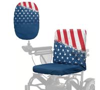 Wanyint Electric Scooter Cover Dustproof Electric Wheelchair Seat Protector Accessories with Elastic Band, Easy Clean Power Chair Seat Cover for Adults, Splatter American Flag