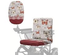 Wanyint Electric Scooter Cover Dustproof Electric Wheelchair Seat Protector Accessories with Elastic Band, Easy Clean Power Chair Seat Cover for Adults, Butterfly Newspaper Red