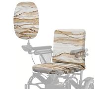 Wanyint Electric Wheelchair Cover Protector Accessories for Mobility Scooter Power Chair, Protective Cover Prevent Wind, Dust, Sun for Elderly Disable, Brown White Marble