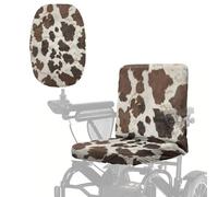 Wanyint Electric Wheelchair Cover Protector Accessories for Mobility Scooter Power Chair, Protective Cover Prevent Wind, Dust, Sun for Elderly Disable, Brown Cow Skin Print