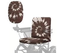 Wanyint Electric Wheelchair Cover Protector Accessories for Mobility Scooter Power Chair, Protective Cover Prevent Wind, Dust, Sun for Elderly Disable, Brown Tie-dye Print