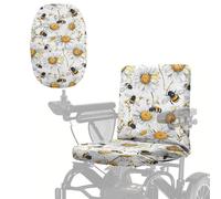 Wanyint Electric Wheelchair Seat Protector Accessories Universal Size Mobility Scooter Cover Dustproof Protector Accessories for Elderly Disable, Daisy Bee Print