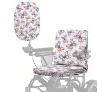 Wanyint Electric Wheelchair Seat Protector Accessories Universal Size Mobility Scooter Cover Dustproof Protector Accessories for Elderly Disable, Pastel Floral Butterfly