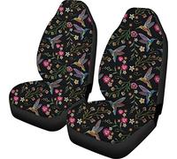 Wanyint Floral Hummingbird Vintage Style Universal Auto Car Front Seat Covers Bucket Seats Protector Fit for Car,SUV Sedan,Truck