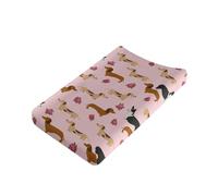 Wanyint French Bulldog Print Stretchy Changing Pad Cover,Diaper Table Mat Cover,Breathable & Non-Slip,Ultra Soft Plush Changing Table Covers for Girls and Boys