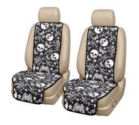 Wanyint Front Car Seat Cover 2 Pack Non-Slip Decorative Captain Chair Seat Protector Pet Passenger Seat Cover Easy Install & Clean, Front Seats Only, Gothic Skull Butterfly Floral