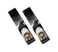 Wanyint Ghost Pumpkin Car Seat Belt Pads Harness Pads for SUV Truck Vans Sedans Protect Shoulder Seat Belt Covers Halloween Decor for Women Men, 2 Pack