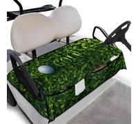 Wanyint Golf Ball Leaf Print Golf Cart Seat Cover with Pockets Sweat Absorption Quick Dry Club Car Blanket Keeps Seat Cool and Comfort Universal Fit, 133 x 82 cm