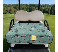 Wanyint Golf Cart Accessories Seat Covers with 4 Pockets, Foldable Design for Easy Carry Quilted Towel Seat Cover Easy to Install for EZGO Club Cars, Easter Bunny Carrot Green