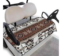 Wanyint Golf Cart Seat Blanket with Pockets Soft Quick Dry Golf Cart Towel Seat Cover Keeps Seat Comfort Fits for 2 Person Club Cars and All Weather, Aztec Navajo Southwest Brown