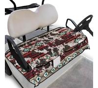 Wanyint Golf Cart Seat Cover Quick Dry Comfort Golf Cart Towel Blanket with Pockets Keeps Seat Cool and Clean Fit for All Weather, 133 x 82 cm, Aztec Cow Print Red