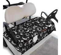 Wanyint Golf Cart Seat Cover Quick Dry Sport Golf Seat Towel Blanket with 4 Pockets Universal Fit for Most 2 Person Club Car for Men Women, Sun Moon Star Print Black