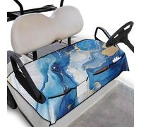 Wanyint Golf Cart Seat Cover Quick Dry Washable Golf Cart Seat Blanket with Pockets for All Weather Universal Fit for EZGO Yamaha Club Cars, 133 x 82 cm, Marble Blue White
