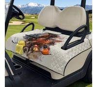 Wanyint Golf Cart Seat Cover Towel Blanket Foldable Design for Easy Transport, Suitable for Most Two-Seater Carts, Quilted with 4 Front Pockets, 51.2x30.3 Inch, Brown Horse American Flag