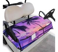 Wanyint Golf Cart Seat Cover with 4 Pockets Comfort Sweat Absorption Golf Cart Towel Seat Cover Accessories Universal Fit for 2 Person Club Car, Hawaii Palm Tree Violet
