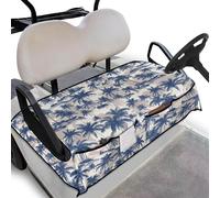 Wanyint Golf Cart Seat Cover with Front Pockets, Machine Washable Golf Blanket Accessories Keeps Seat Cool and Clean for EZGO Yamaha Club Cars, Hawaii Palm Tree Blue