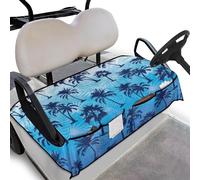 Wanyint Golf Cart Seat Cover with Front Pockets Portable Golf Cart Accessories Easy to Install Keeps Seat Comfort and Cool Universal Fit, 133 x 82 cm, Hawaii Palm Tree Gradient Blue