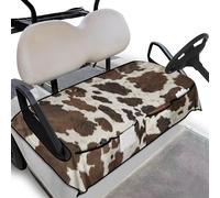 Wanyint Golf Cart Seat Cover with Front Pockets Universal Soft Golf Cart Blanket Keeps Cool and Clean Fits for All 2-Seat Club Car, 133 x 82 cm, Cow Skin Print