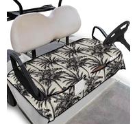 Wanyint Golf Cart Seat Cover with Front Pockets Universal Soft Golf Cart Blanket Keeps Cool and Clean Fits for All 2-Seat Club Car, 133 x 82 cm, Hawaiian Palm Tree Black