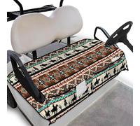 Wanyint Golf Cart Seat Cover with Pockets Lightweight Sport Golf Blanket Accessories Keeps Seat Comfort and Clean Fit for All Weather, Southwest Aztec Navajo Cowboy Cactus Brown