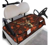 Wanyint Golf Cart Seat Cover with Pockets Portable Lightweight Golf Blanket Easy to Install Suitable for 2 Person Seats Club Car, 133 x 82 cm, Deer Camo Autumn Maple Leaf