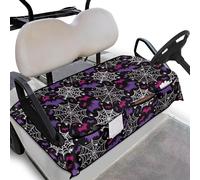Wanyint Golf Cart Seat Cover with Pockets Portable Quick Dry Golf Cart Seat Blanket Machine Washable Suitable for 2 Person Club Car, 133 x 82 cm, Halloween Bat Spider Web Print