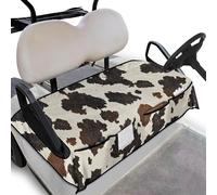 Wanyint Golf Cart Seat Cover with Pockets Sweat Absorption Quick Dry Golf Cart Blanket Keeps Seat Cool and Comfort Universal Fit, 133 x 82 cm, Brown Black Cow Print