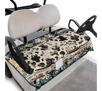 Wanyint Golf Cart Seat Cover with Pockets Universal Lightweight Sport Golf Blanket Accessories Keeps Seat Comfort and Clean Fit for All Weather, Aztec Cow Print Retro